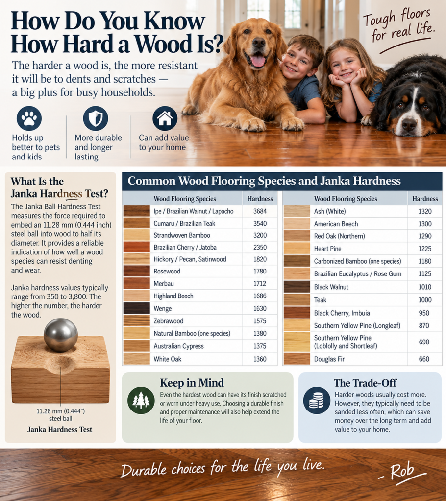 Janka hardness for hardwood flooring