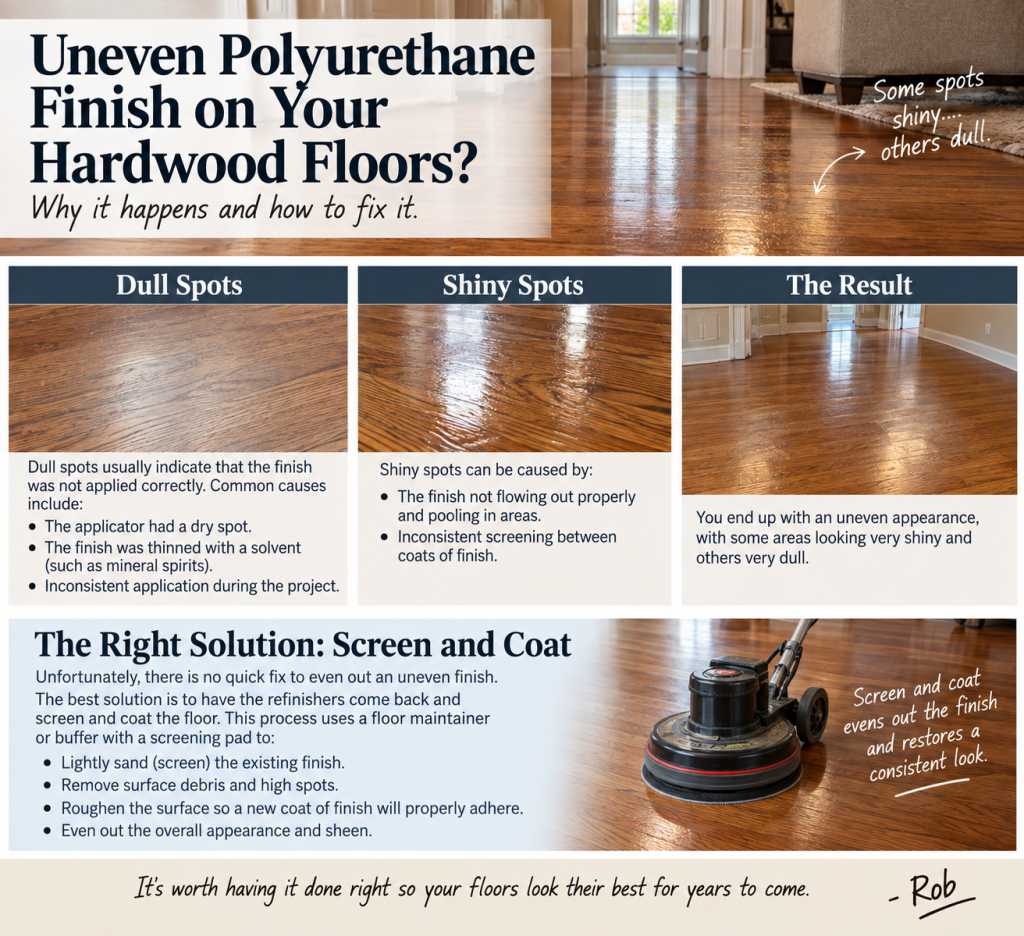 uneven polyurethane finish on hardwood floors
