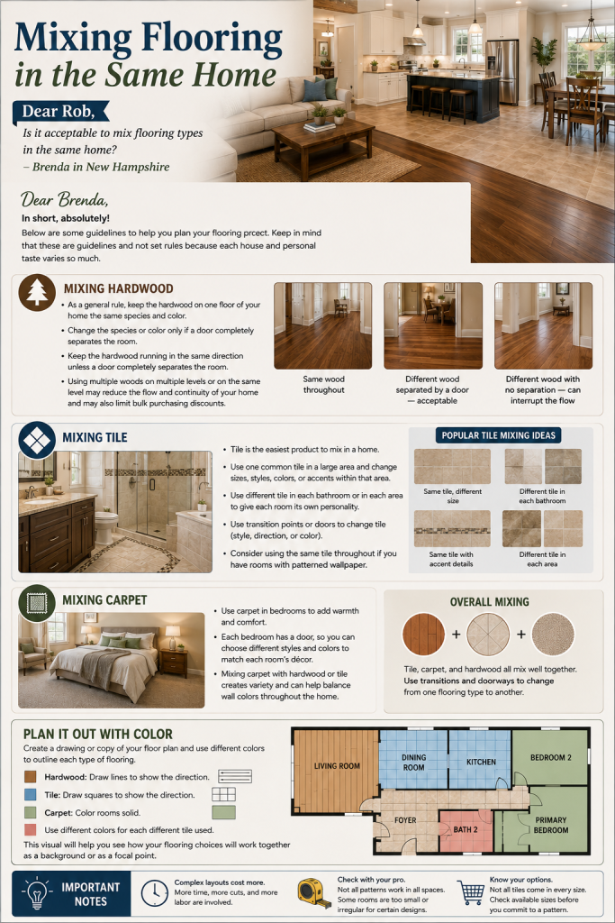 mixing flooring types in a home