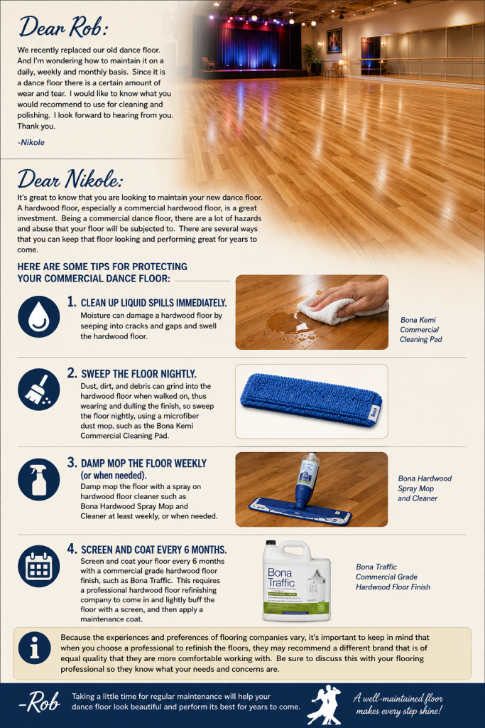 commercial hardwood dance floor maintenance