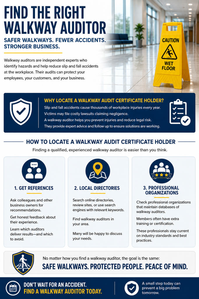 locate a walkway audit certificate holder