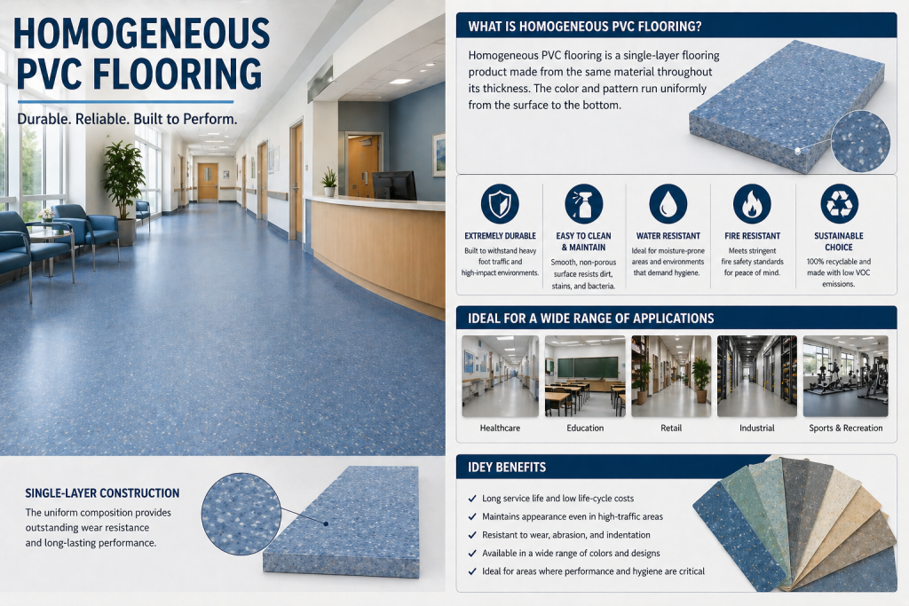 homogeneous  pvc flooring